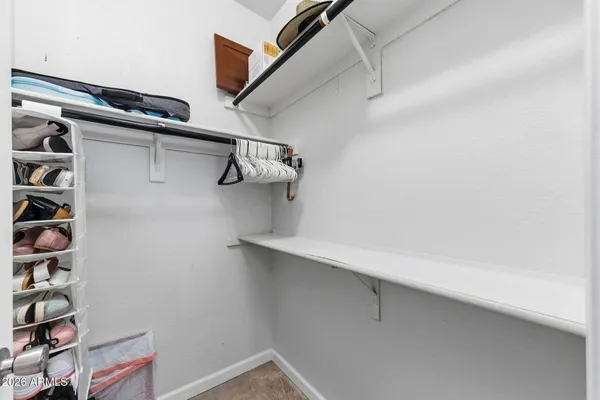 a close view of walk in closet