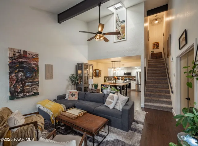 a living room with furniture