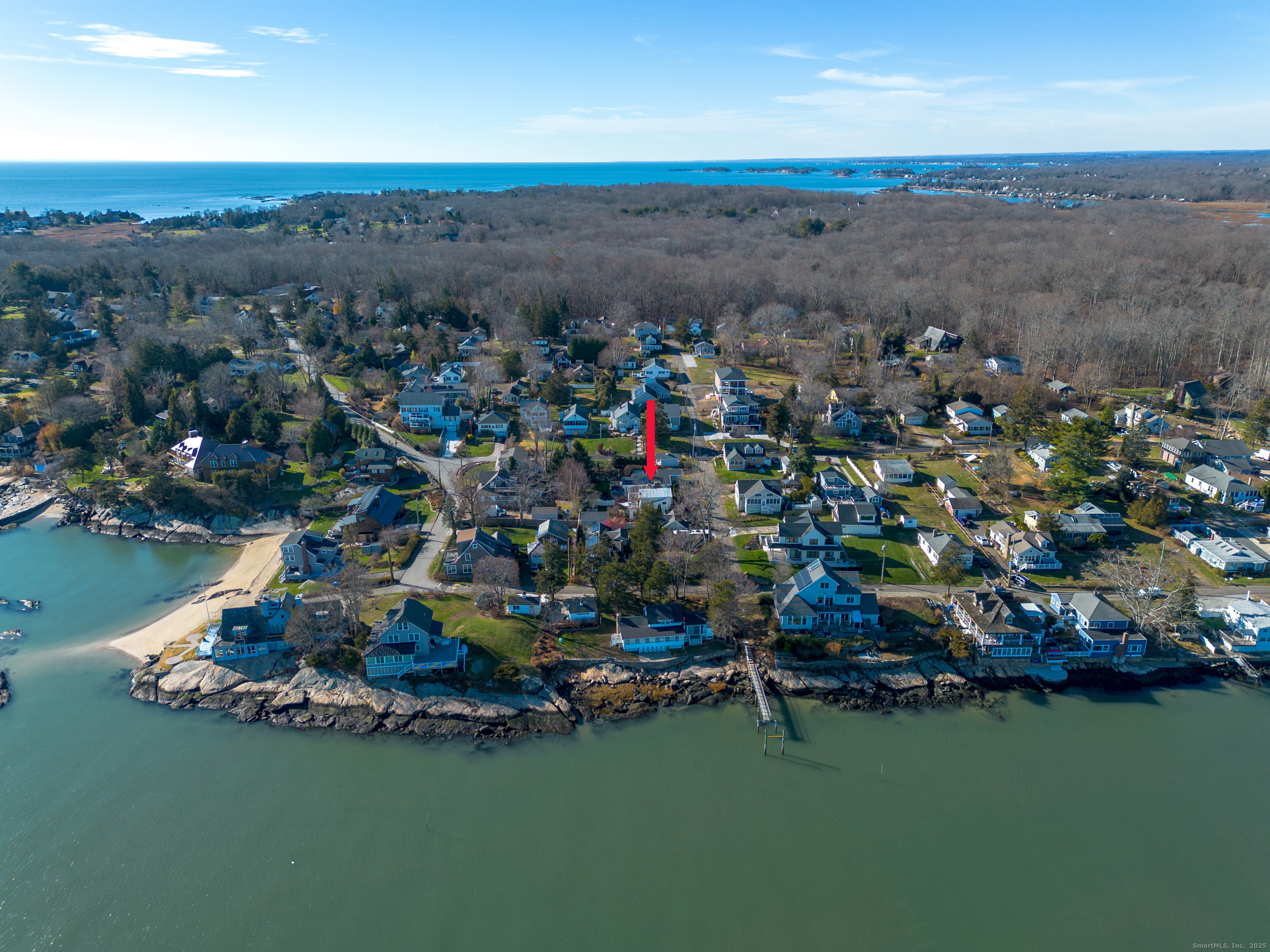 18 Bay Street Guilford, CT 06437 - Photo 31 of 34 an aerial view of ocean and residential houses with outdoor space