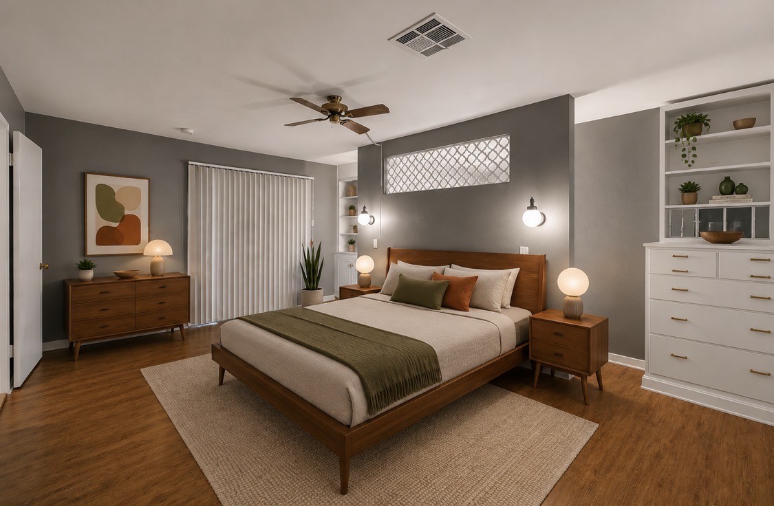 1251 Pruitt Road The Woodlands, TX 77380 - Photo 18 of 36 Primary bedroom digitally furnished