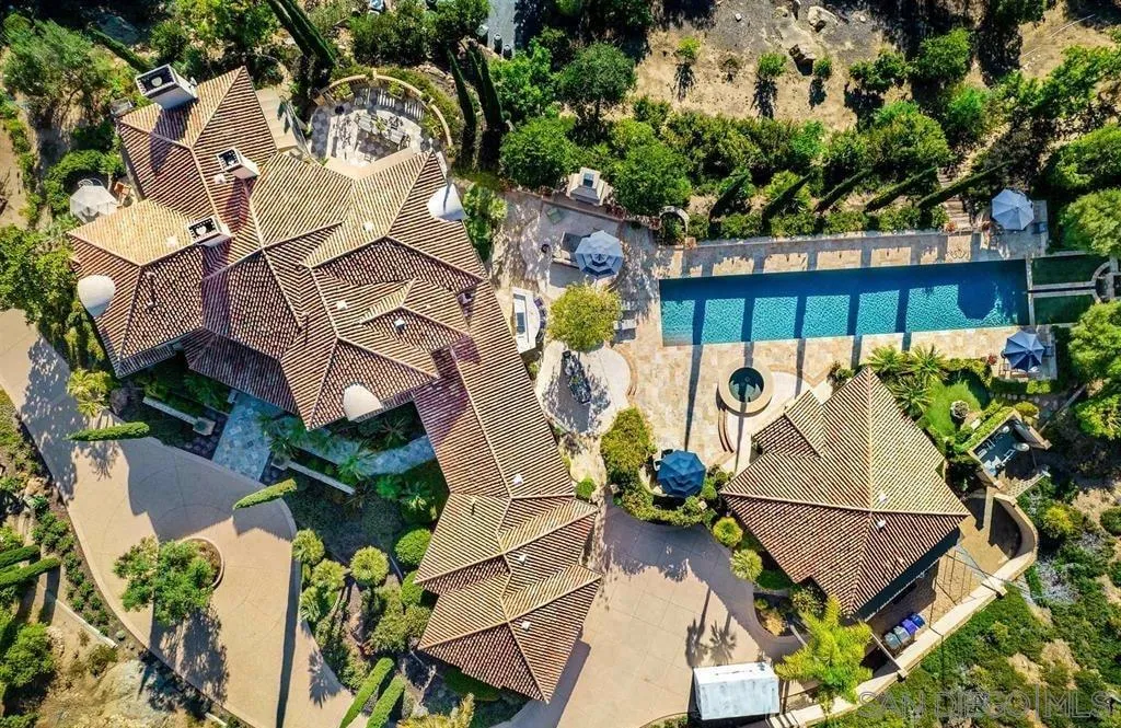 14440 Ridge Ranch Road Valley Center, CA 92082 - Photo 2 of 74 an aerial view of a house with swimming pool and outdoor seating