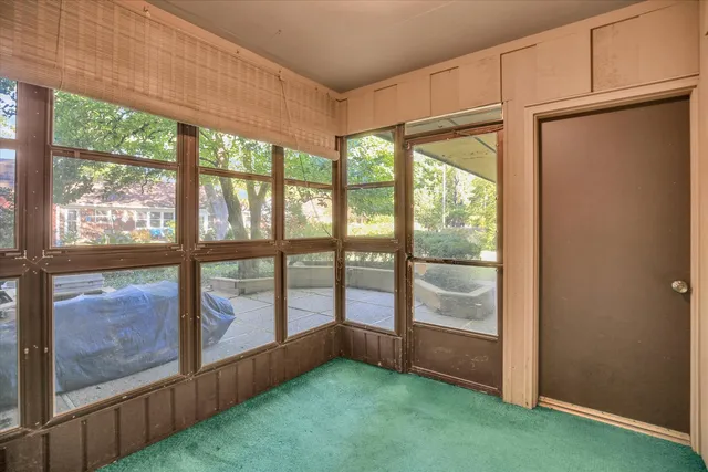 a view of livingroom with a door