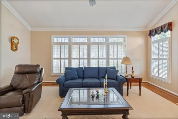 a living room with furniture a window and a lamp