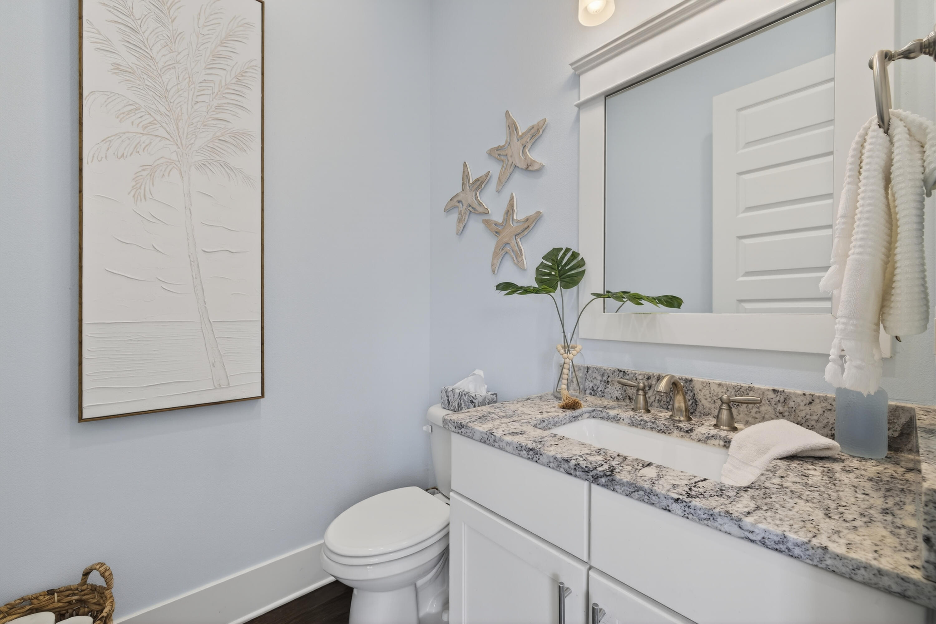 410 Gulfview Circle Santa Rosa Beach, FL 32459 - Photo 20 of 76 a bathroom with a granite countertop sink and a toilet