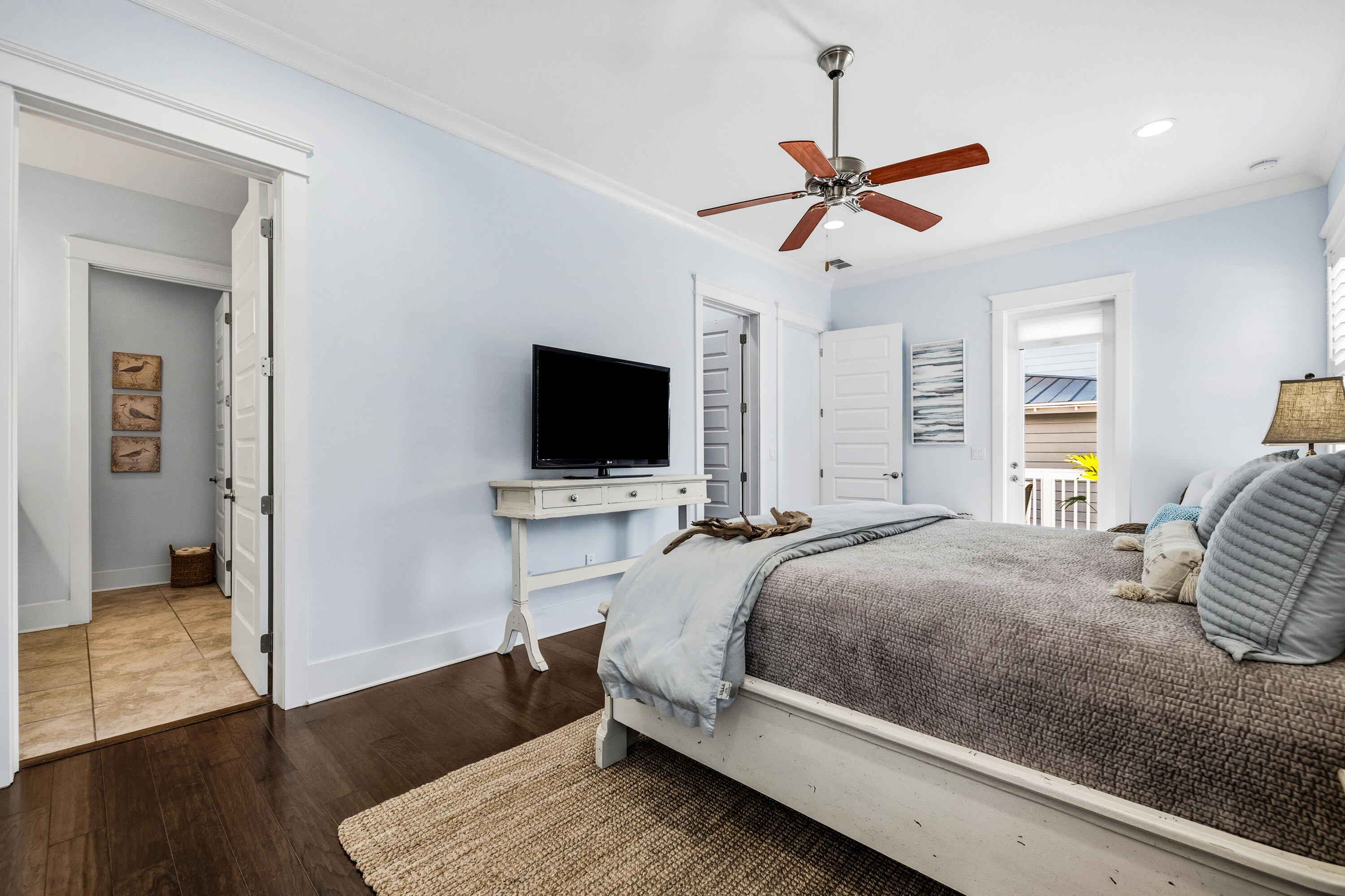 410 Gulfview Circle Santa Rosa Beach, FL 32459 - Photo 23 of 76 a bedroom with a bed and a flat screen tv