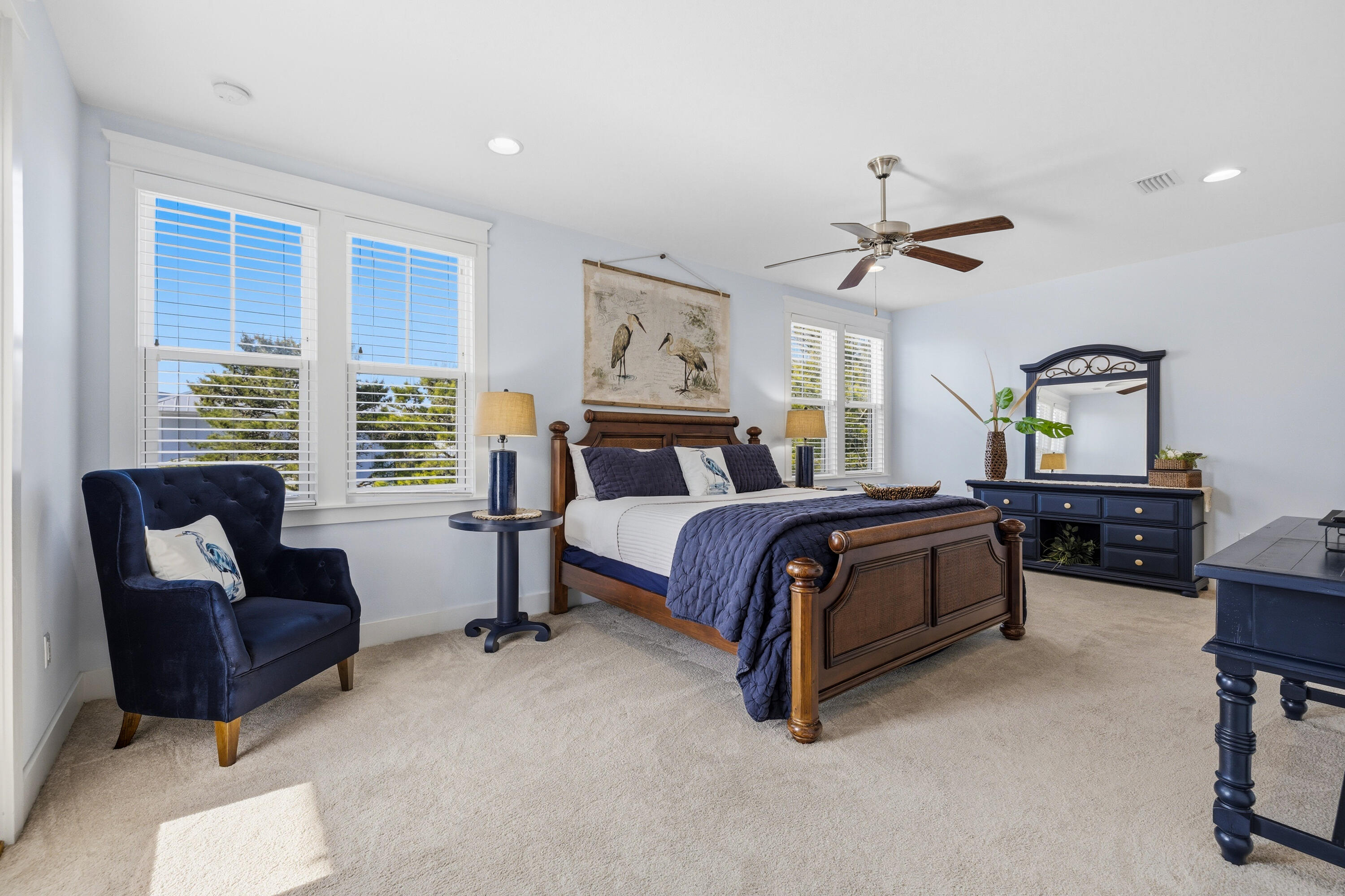 410 Gulfview Circle Santa Rosa Beach, FL 32459 - Photo 30 of 76 a bedroom with a bed couch dresser and a window