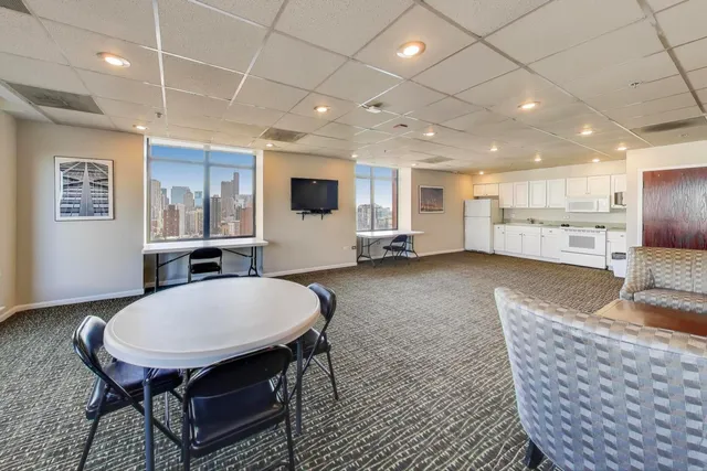 a view of city with tall buildings