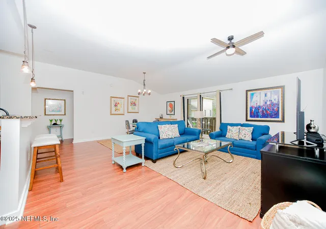 a living room with furniture