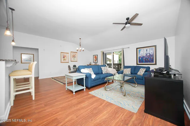 a living room with furniture