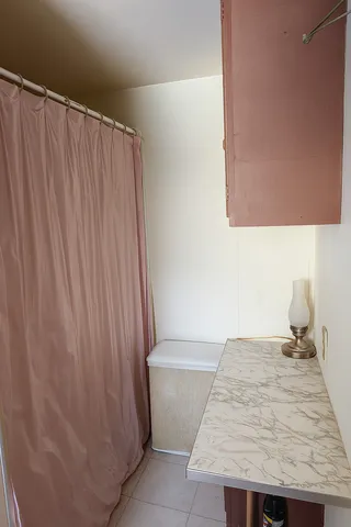 a view of a bathtub in a bathroom