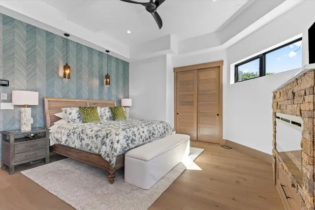 a very nice looking living room with a large window