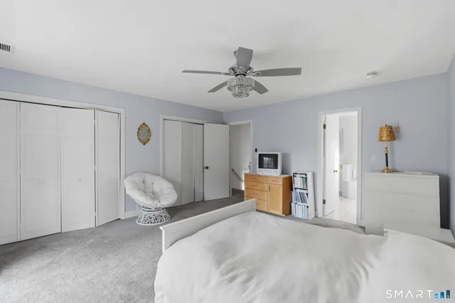 a view of balcony with wooden floor