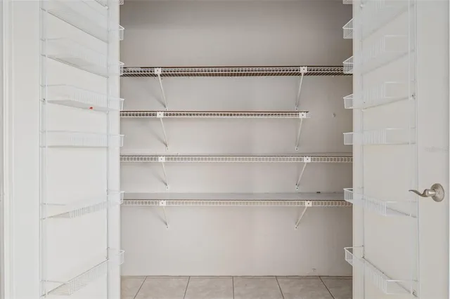 a close view of a closet