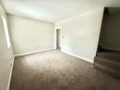 an empty room with an entryway