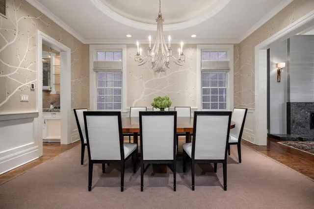 a bedroom with a bed and a fireplace