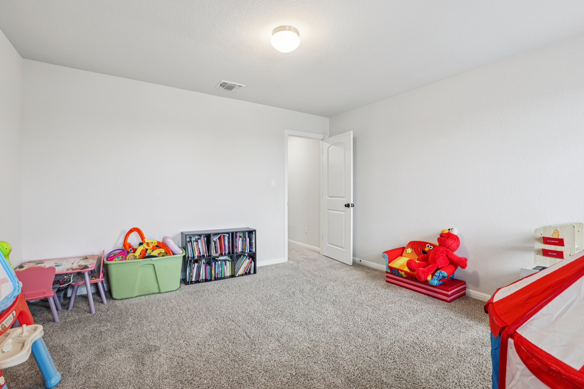 204 Swinging H Lane Georgetown, TX 78633 - Photo 21 of 39 A spacious room featuring light-colored walls, a ceiling light fixture, and carpeted floors