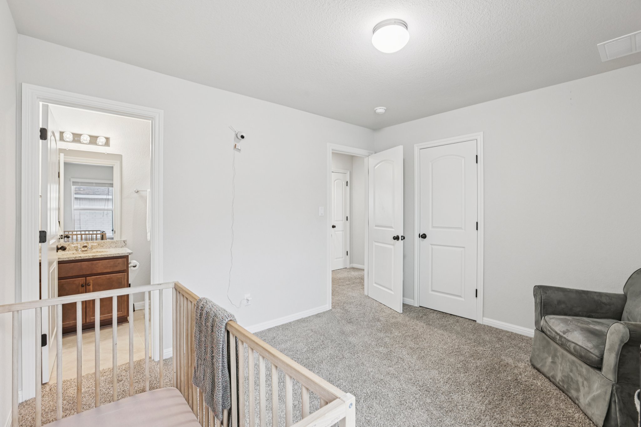 204 Swinging H Lane Georgetown, TX 78633 - Photo 25 of 39 Bright room featuring light grey walls, grey carpet, and two white doors