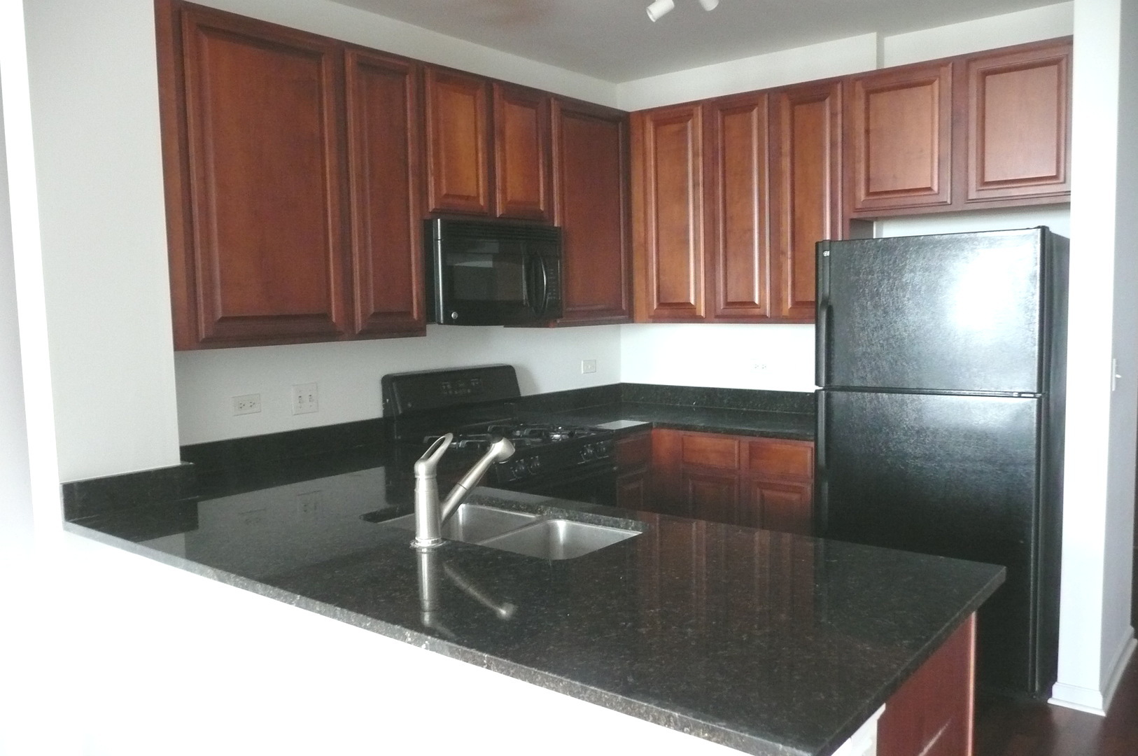 1255 South State Street, Unit 1414 Chicago, IL 60605 - Photo 11 of 24 a kitchen with a refrigerator a sink and cabinets