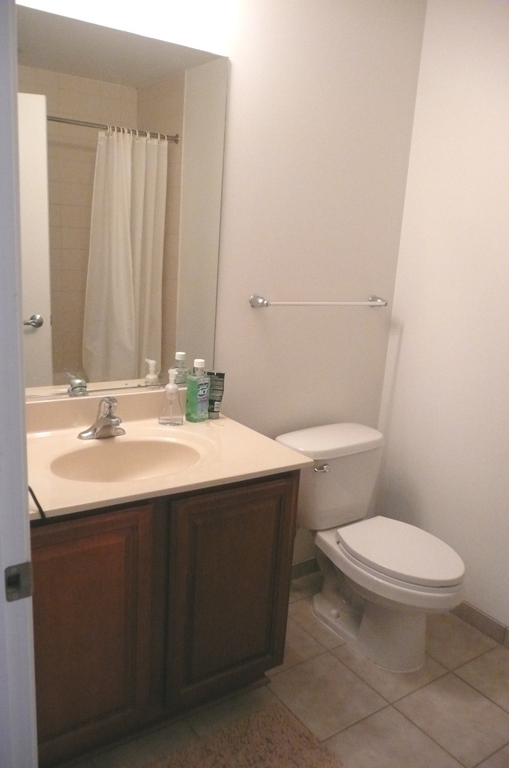 1255 South State Street, Unit 1414 Chicago, IL 60605 - Photo 18 of 24 a bathroom with a sink toilet and a mirror