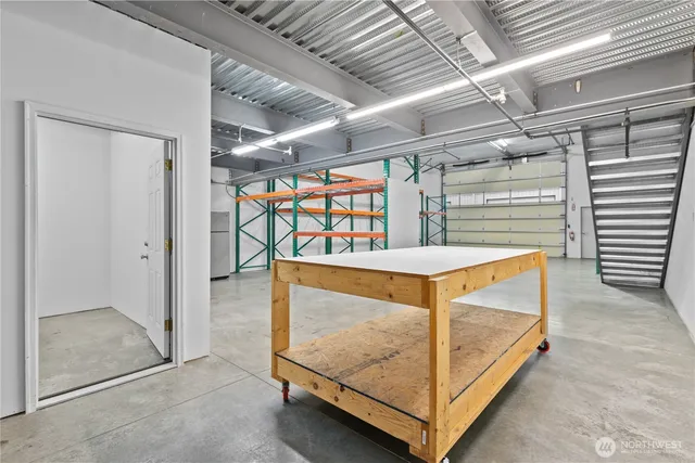 a view of a room with rack