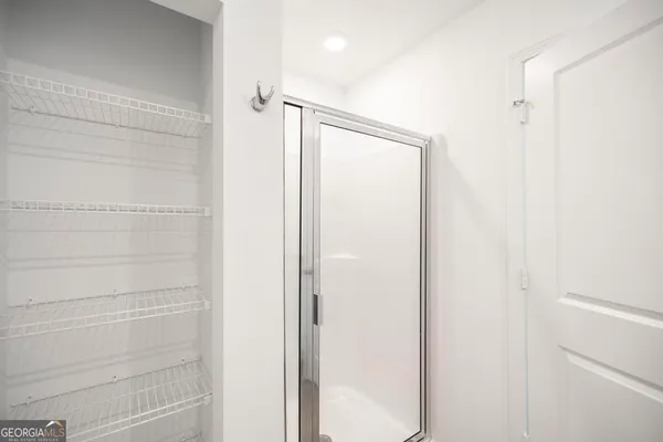 a bathroom with a shower