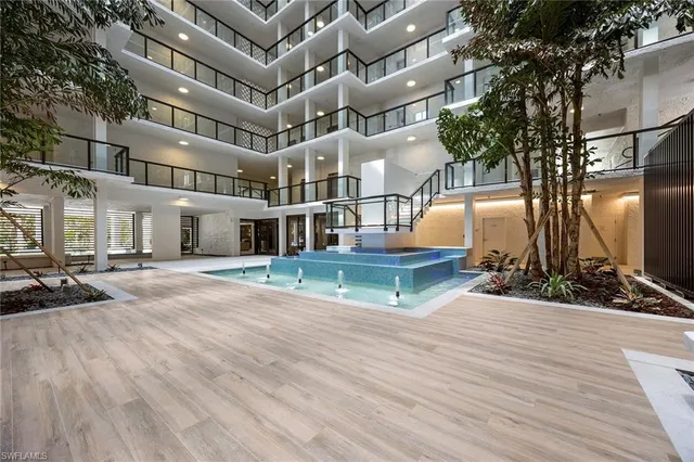 a view of a building with many windows