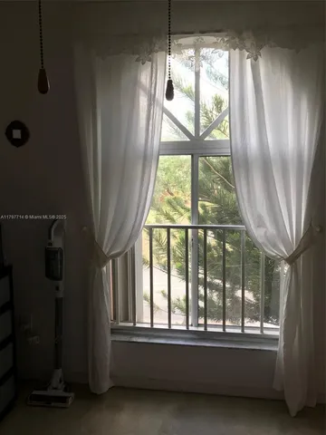 a view of a glass door