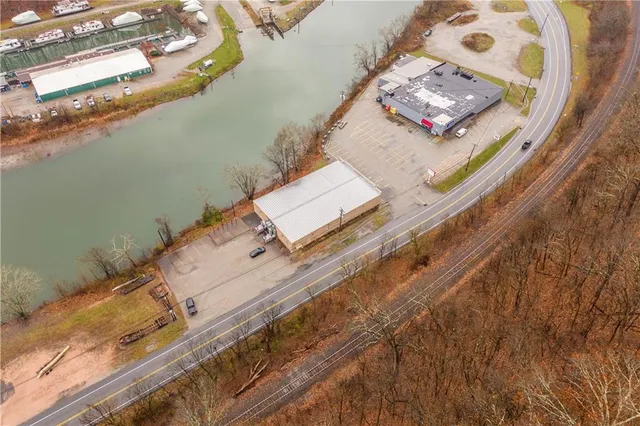 a view of a city and mountains