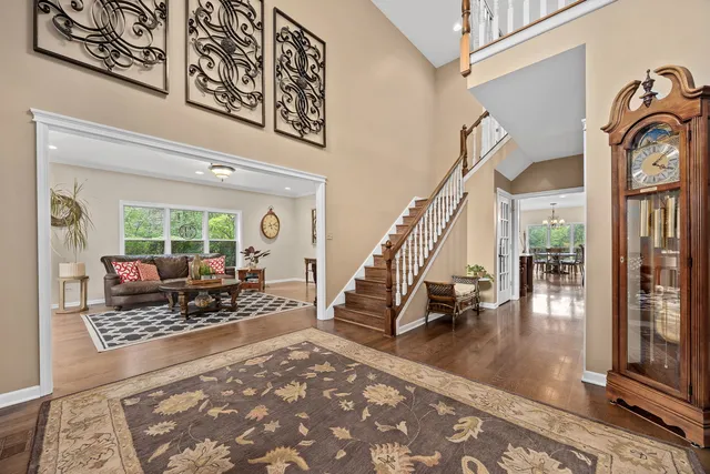 a living room with furniture