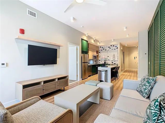 a view of a balcony with city view