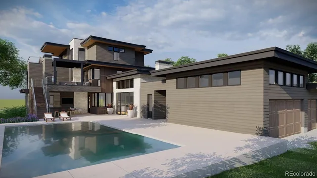 a view of a house with a swimming pool