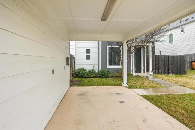 a view of backyard of house