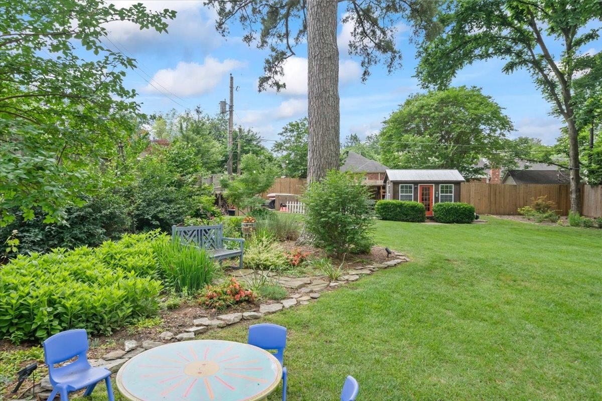 5283 Cole Road Memphis, TN 38120 - Photo 33 of 35 a view of a backyard with plants and a garden