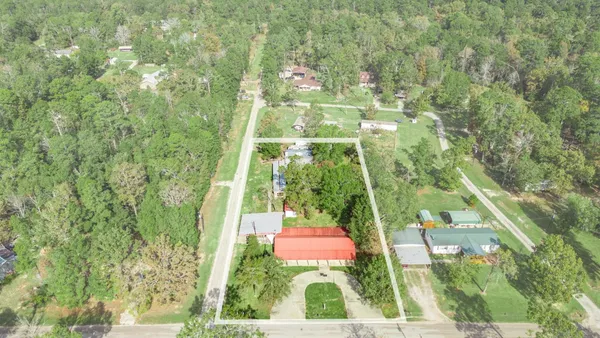an aerial view of a house