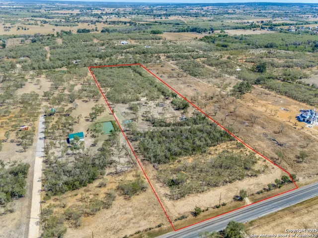 a aerial view of a yard