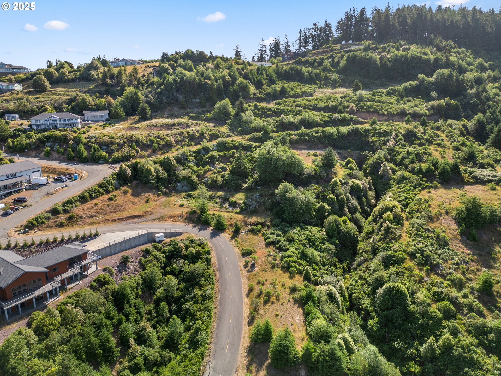 Crown Terrace Loop, Unit 2 Brookings, OR 97415 - Photo 10 of 23 an aerial view of residential houses with outdoor space and trees