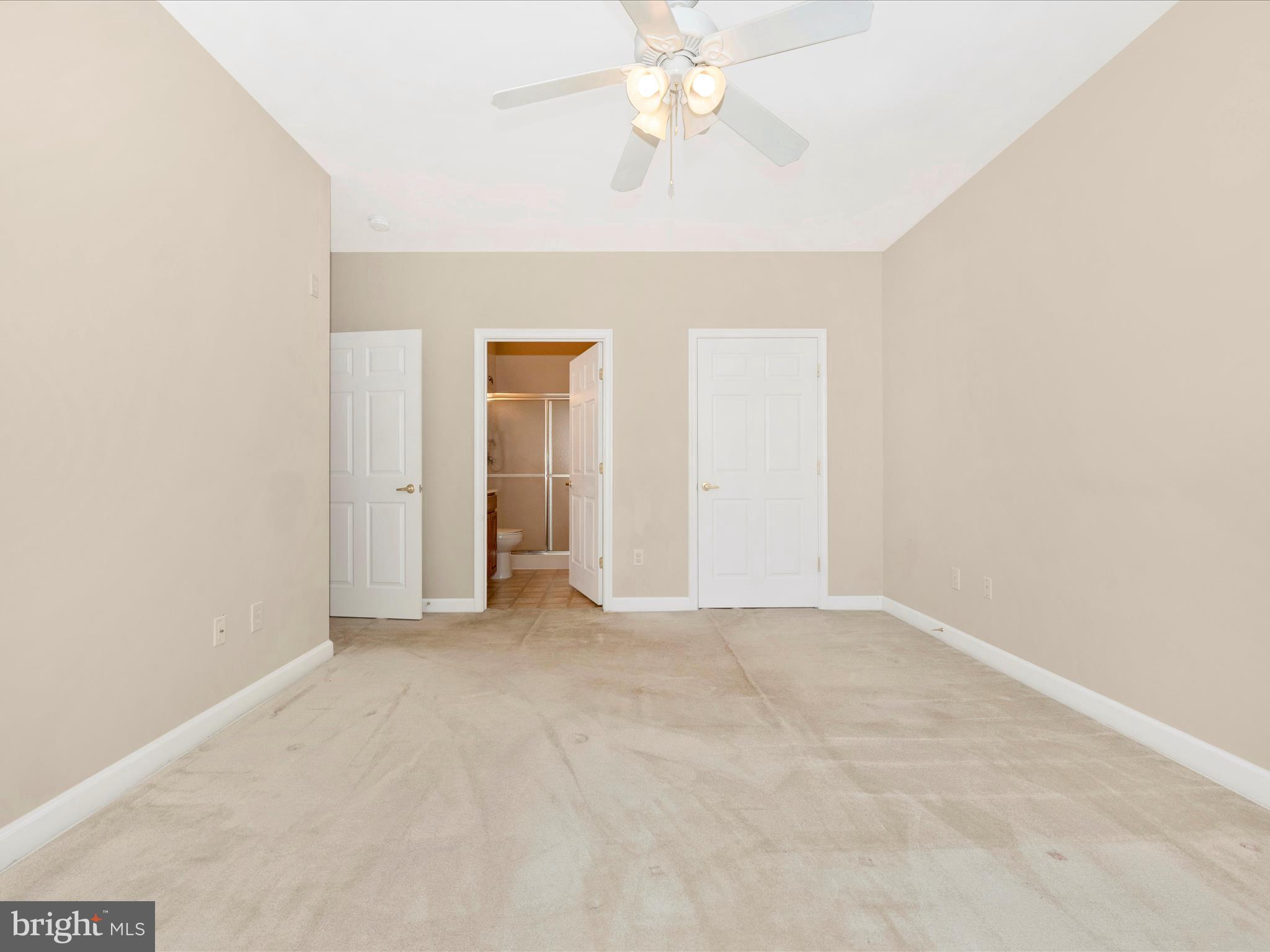 120 Burgess Hill Way, Unit 207 Frederick, MD 21702 - Photo 30 of 67 an empty room with a chandelier fan and closet