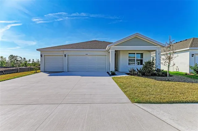 a view of outdoor space yard and garage