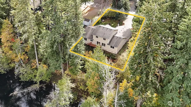 a view of lake from a house
