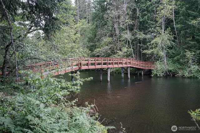 a view of a backyard with swimming pool