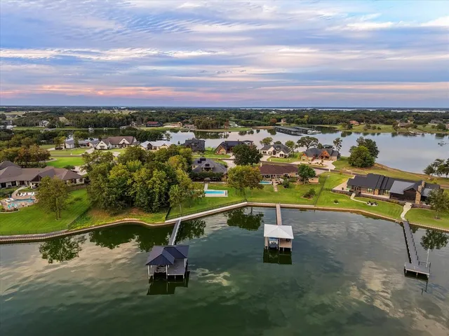 a view of a city with lawn chairs