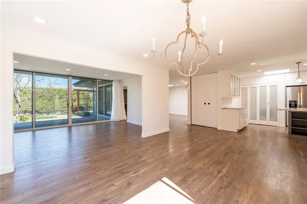 a view of livingroom with furniture and wooden floor
