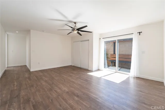 a view of a porch with a backyard
