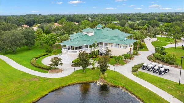 an aerial view of a house