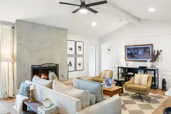 a living room with furniture