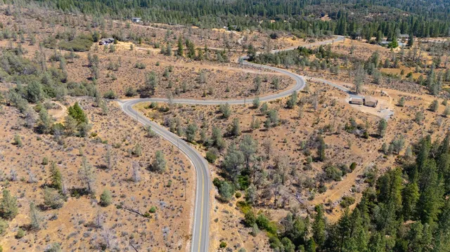 a view of water with a mountain