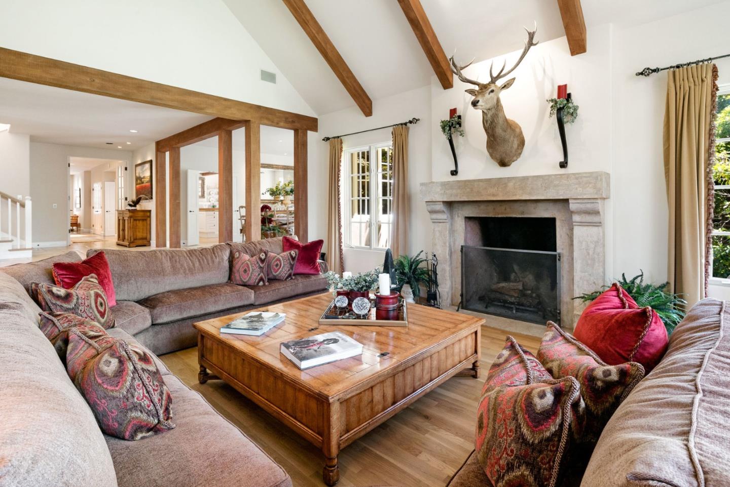 25951 Ridgewood Road Carmel, CA 93923 - Photo 7 of 32 a living room with furniture and a fireplace
