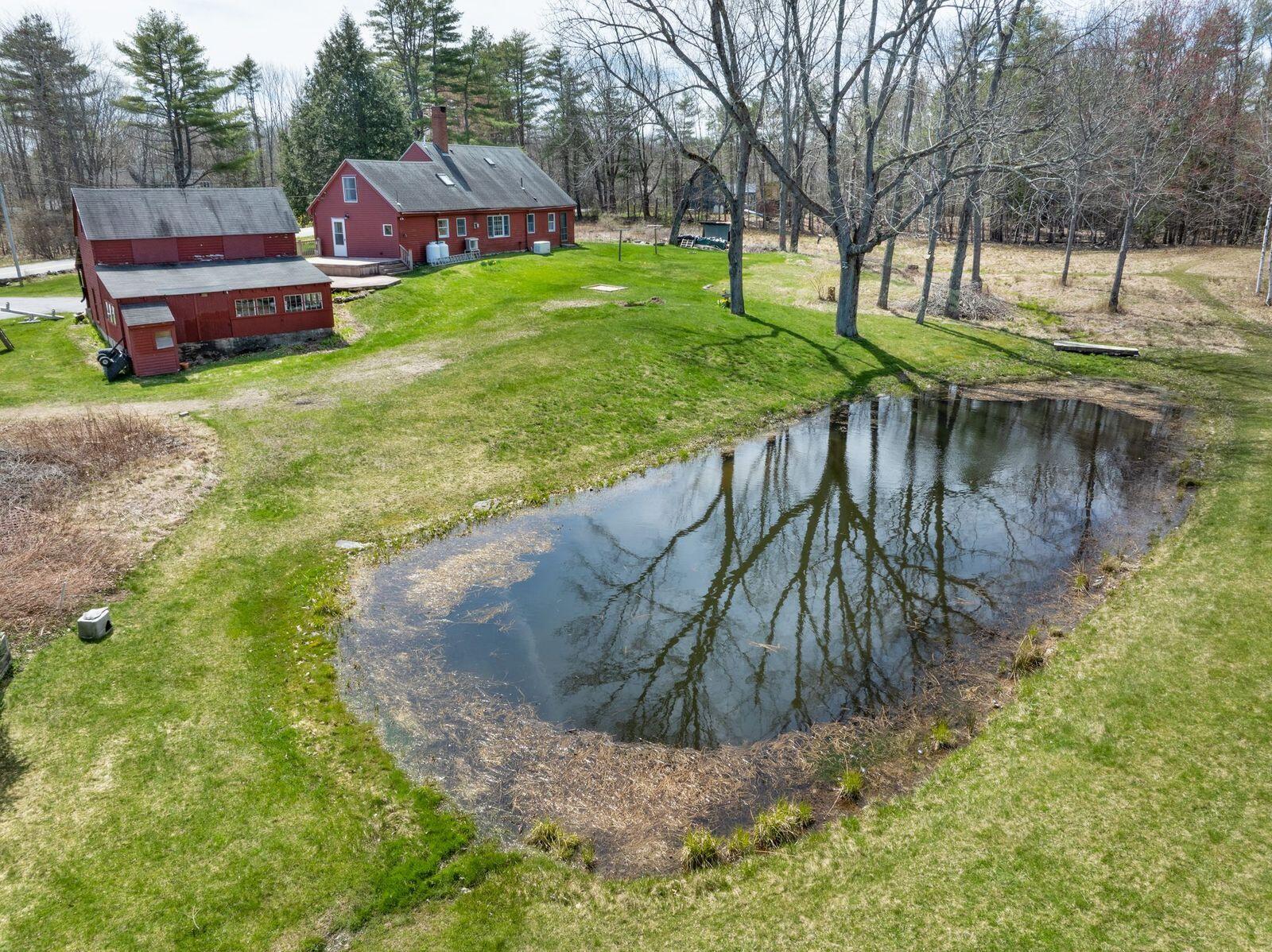 676 Cathance Road Topsham, ME 04086 - Photo 28 of 34 676 Cathance aerial view house from pond