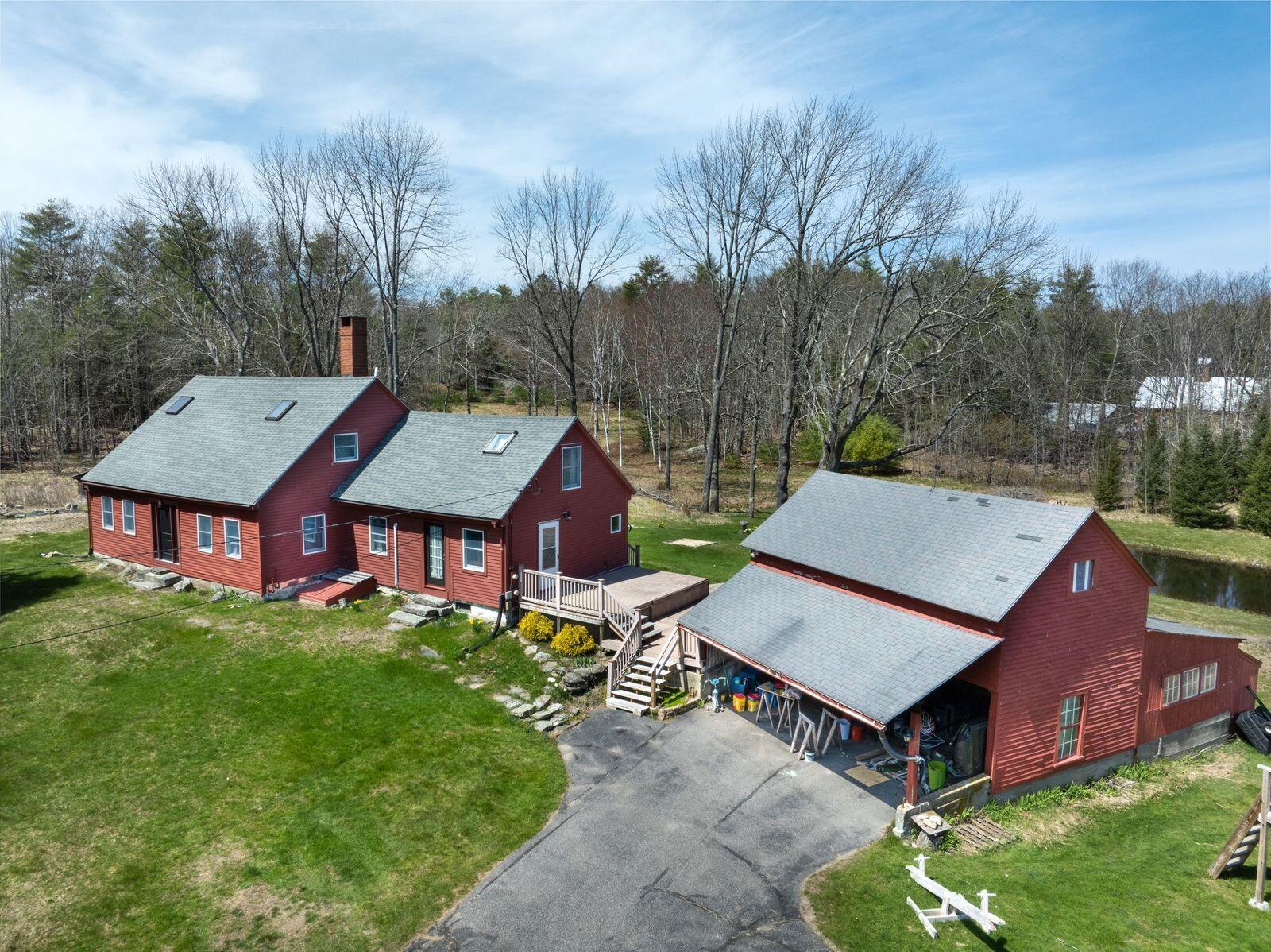 676 Cathance Road Topsham, ME 04086 - Photo 3 of 34 676 Cathance aerial Barn and house