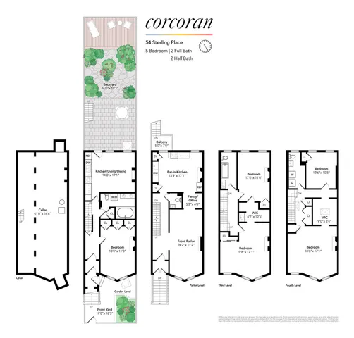 a view of a brick building with many windows